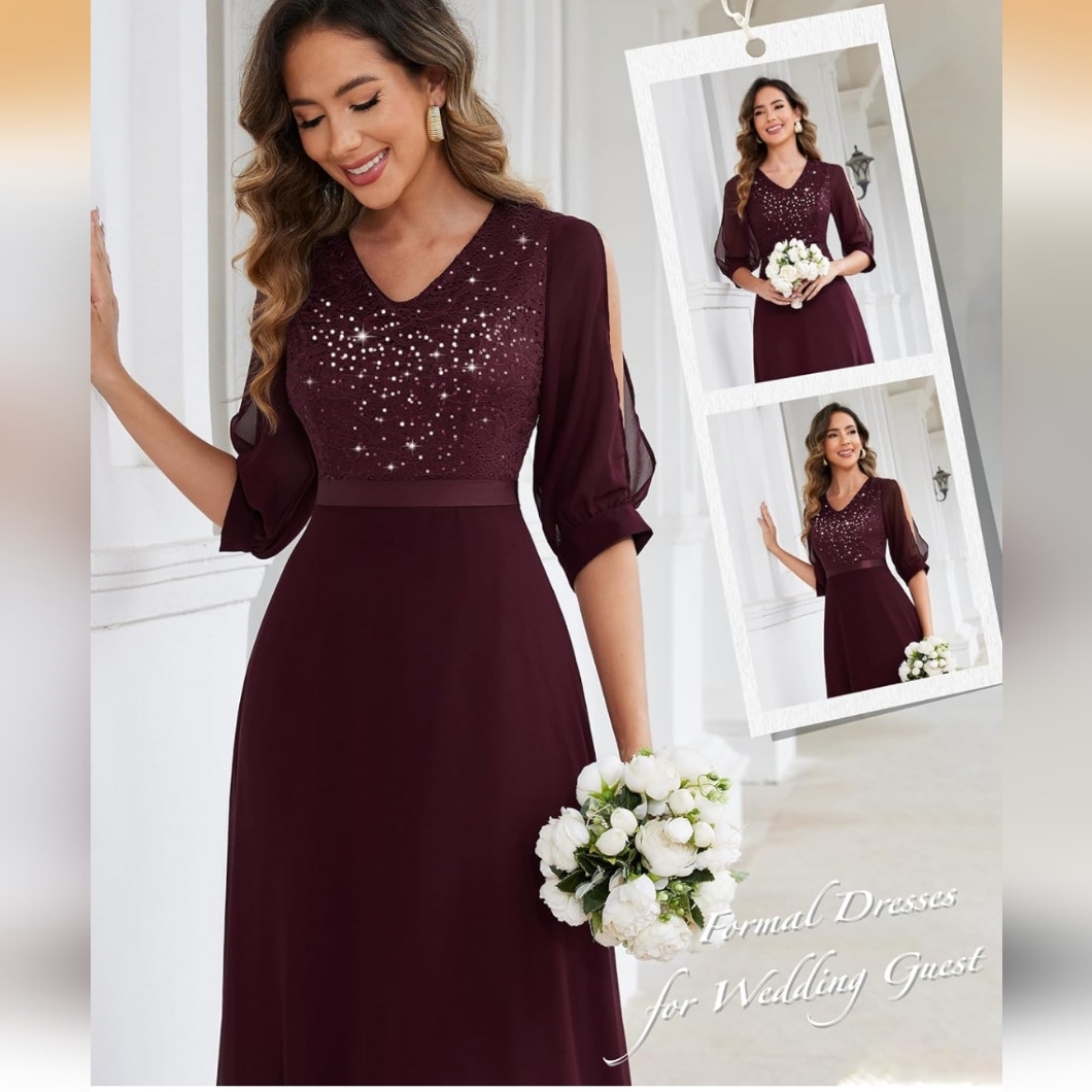 Elegant Burgundy Evening Gown — image 3 of 7